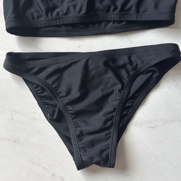 Nike 2-Piece Black Blue Bikini Two Piece Racer Back Swim Suit Women's Size 8 - Picture 2 of 8